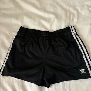 adidas Black Athletic Shorts with White 3-Stripe Detail